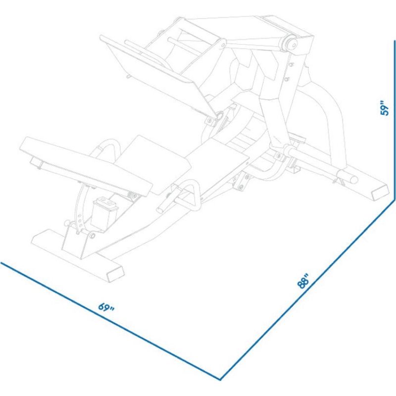 BodyKore Stacked Series- Squat Press- GR808 Dimensions