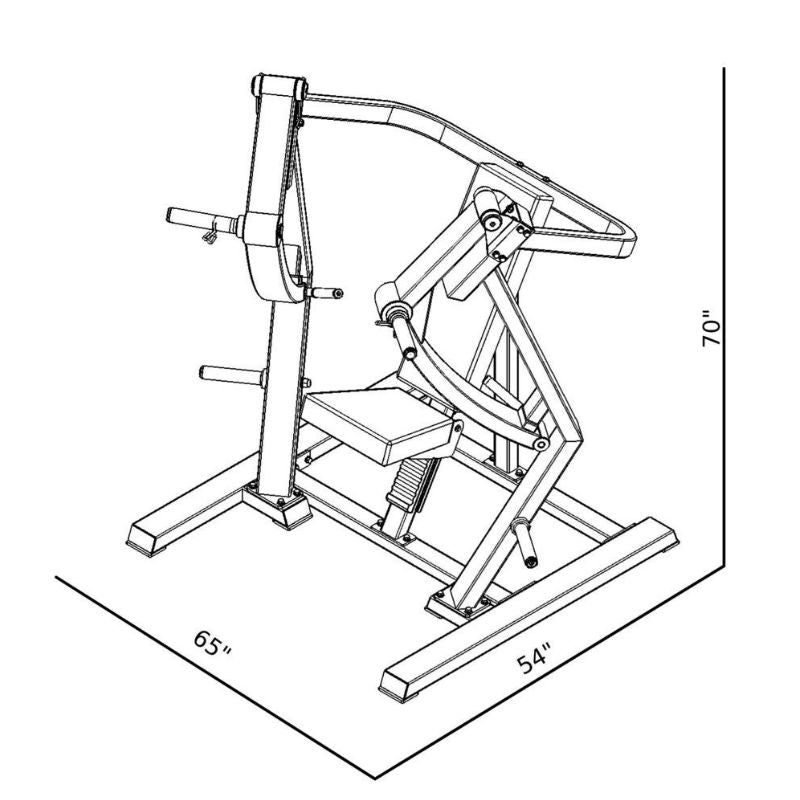 BodyKore Wide Chest Press GR805 Dimensions