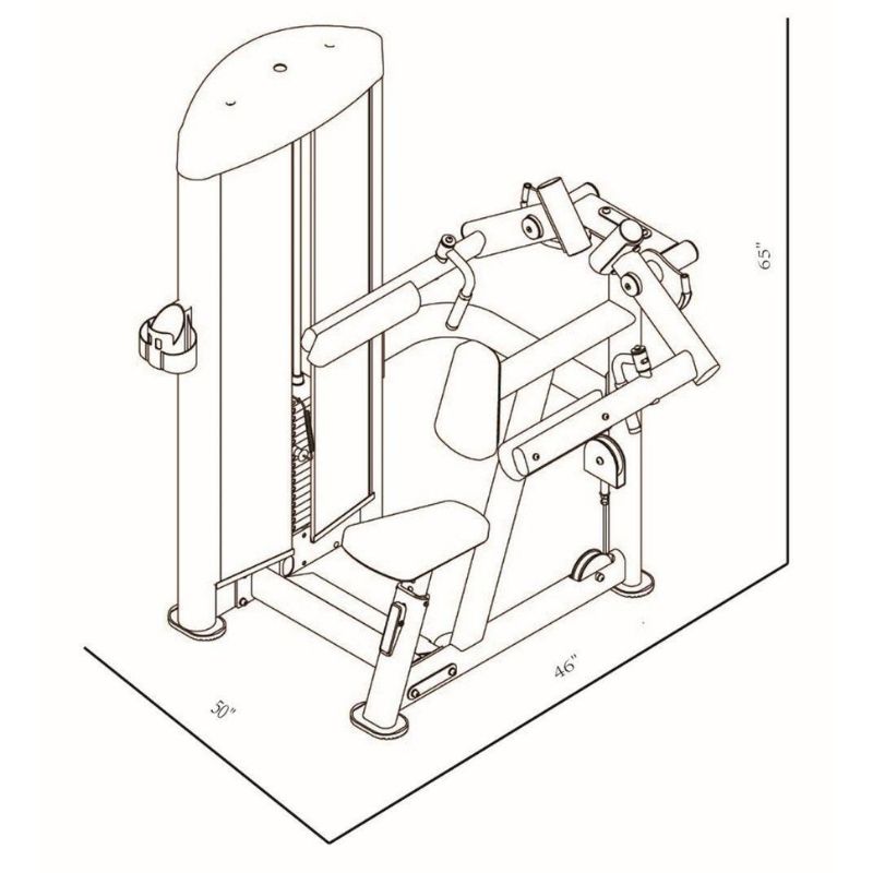 BodyKore Lateral Raise - GR605 Dimensions