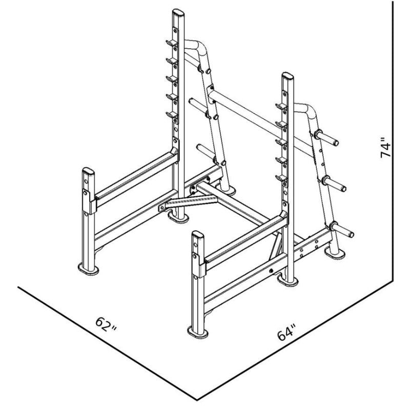 BodyKore Lunge Rack G255 Dimensions