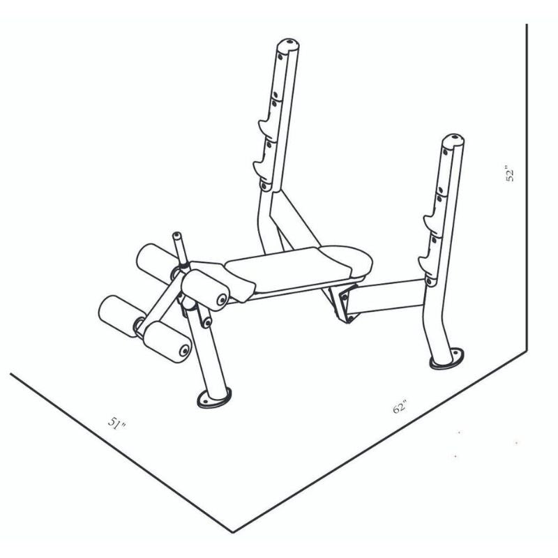 BodyKore Olympic Decline Press CF2153 Dimensions