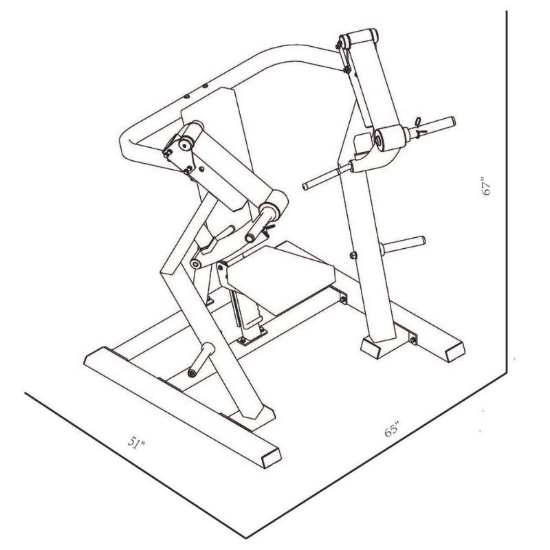BodyKore Stacked Series- Plate Loaded Chest Press - GR801 Dimensions