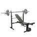 Body Solid Best Fitness BFOB10B Olympic Bench withb olympic weight plates and bars