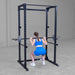Body Solid Best Fitness BFPR100B Power Rack used in barbell squat