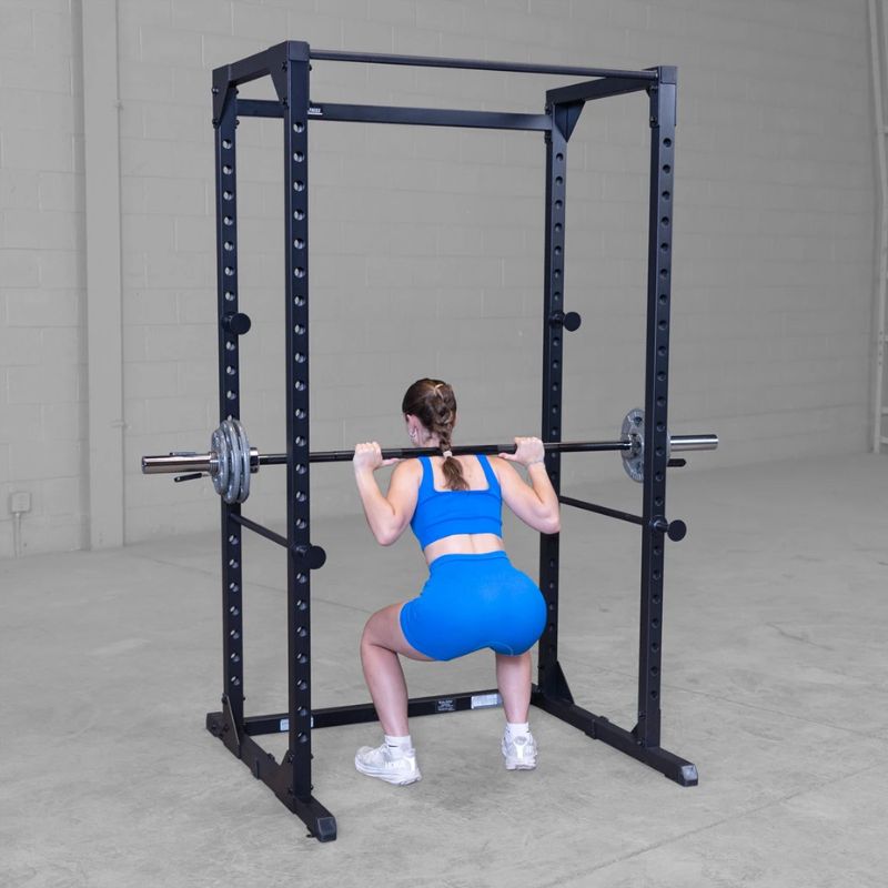 Body Solid Best Fitness BFPR100B Power Rack used in barbell squat