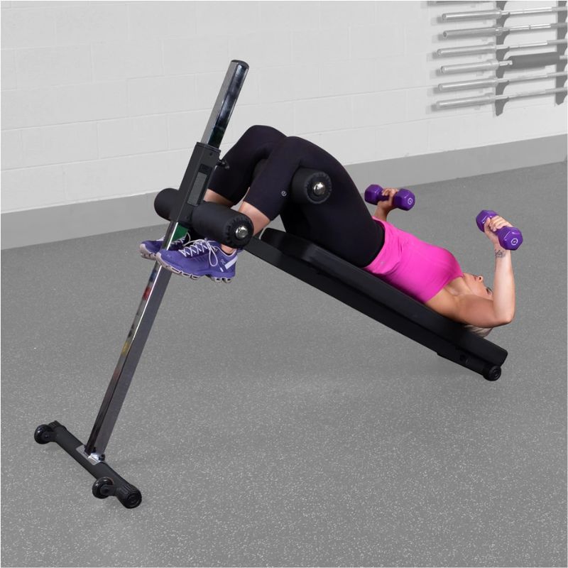 Body Solid GAB60B Pro-Style Ab Board used in decline db press