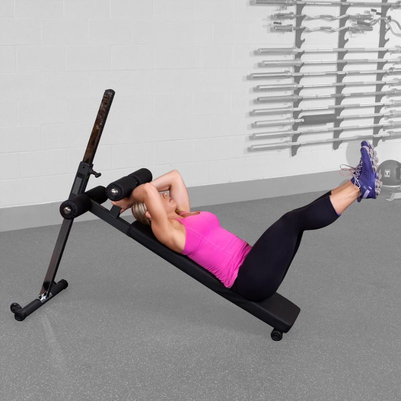 Body Solid GAB60B Pro-Style Ab Board used in leg raise