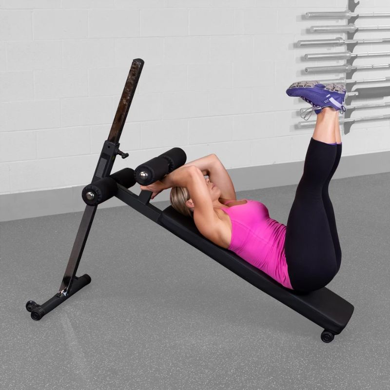 Body Solid GAB60B Pro-Style Ab Board used in leg raises
