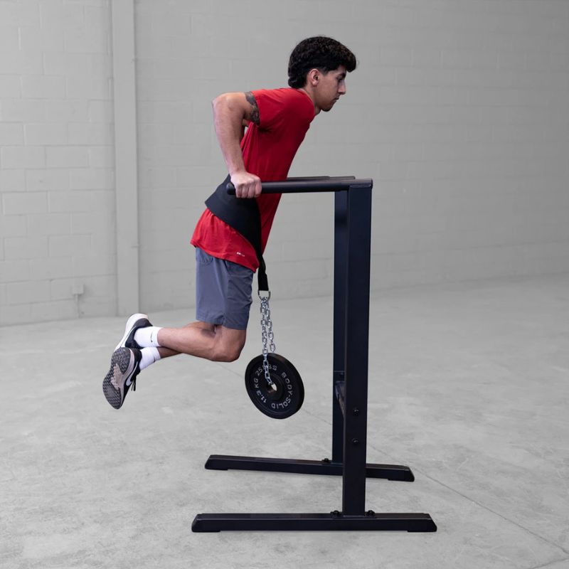 Body Solid GDIP59B Dip Station used in weighted dips