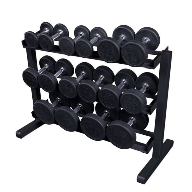 GDR363B Dumbbell Rack with Round Dumbbells 5-50lbs