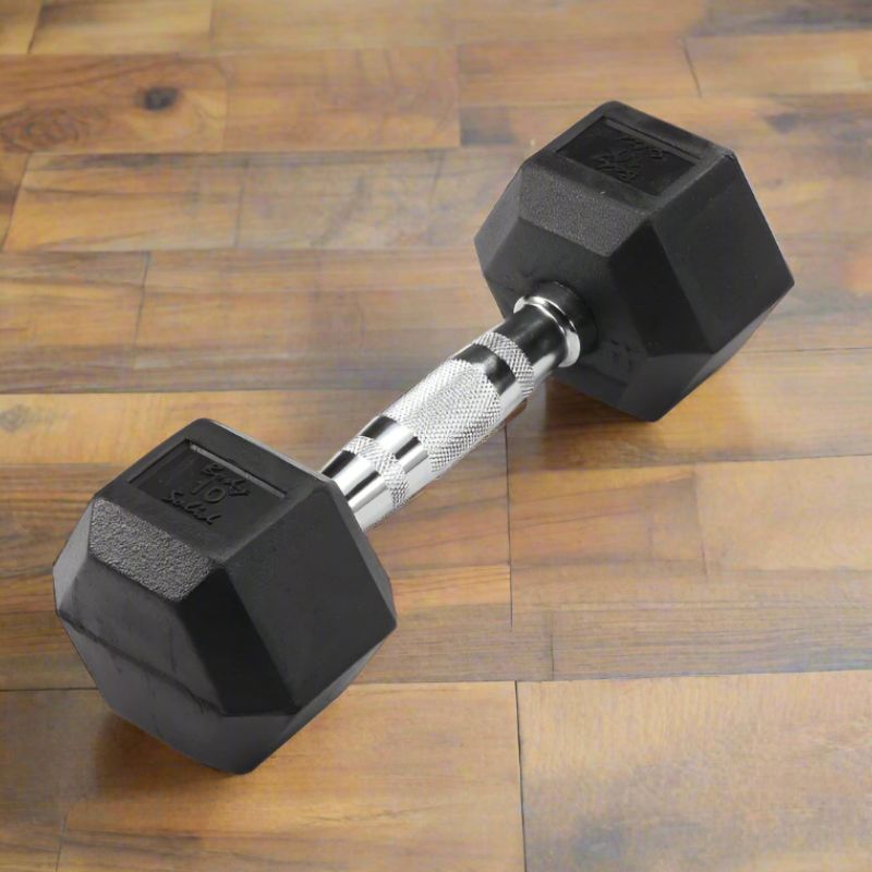 Body Solid Rubber Hex Dumbbells 10 lb Hex Rubber Dumbbell inside Gym 
