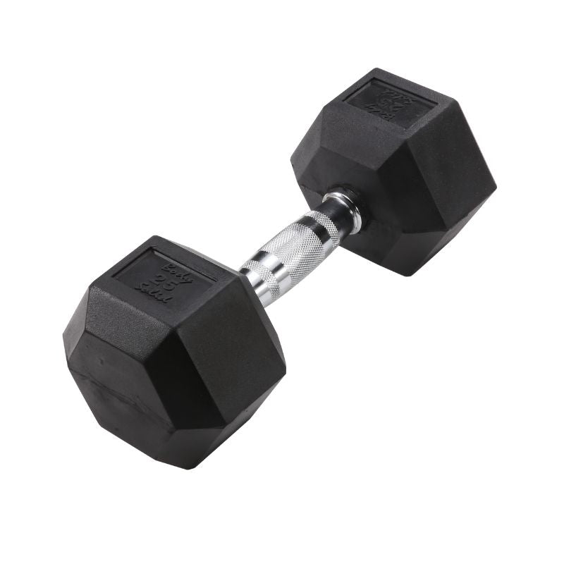Body Solid Rubber Hex Dumbbells 25 lb Hex Rubber Dumbbell
