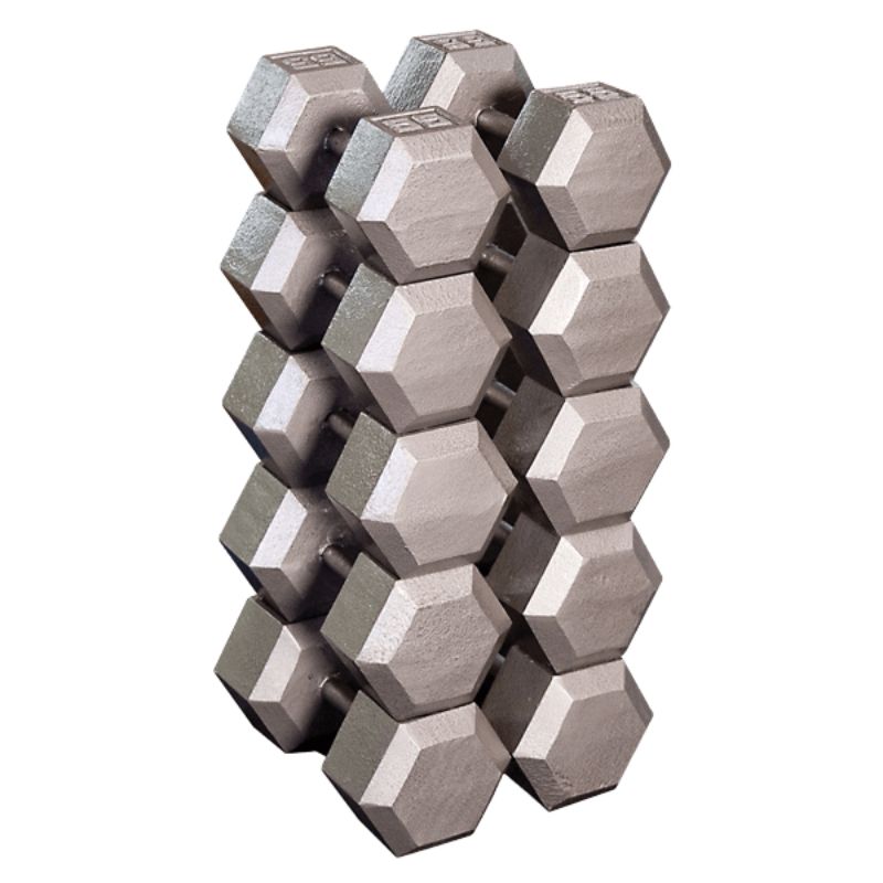 Body Solid SDS Grey Hex Dumbbell Sets 55 -75 lbs Dumbbell