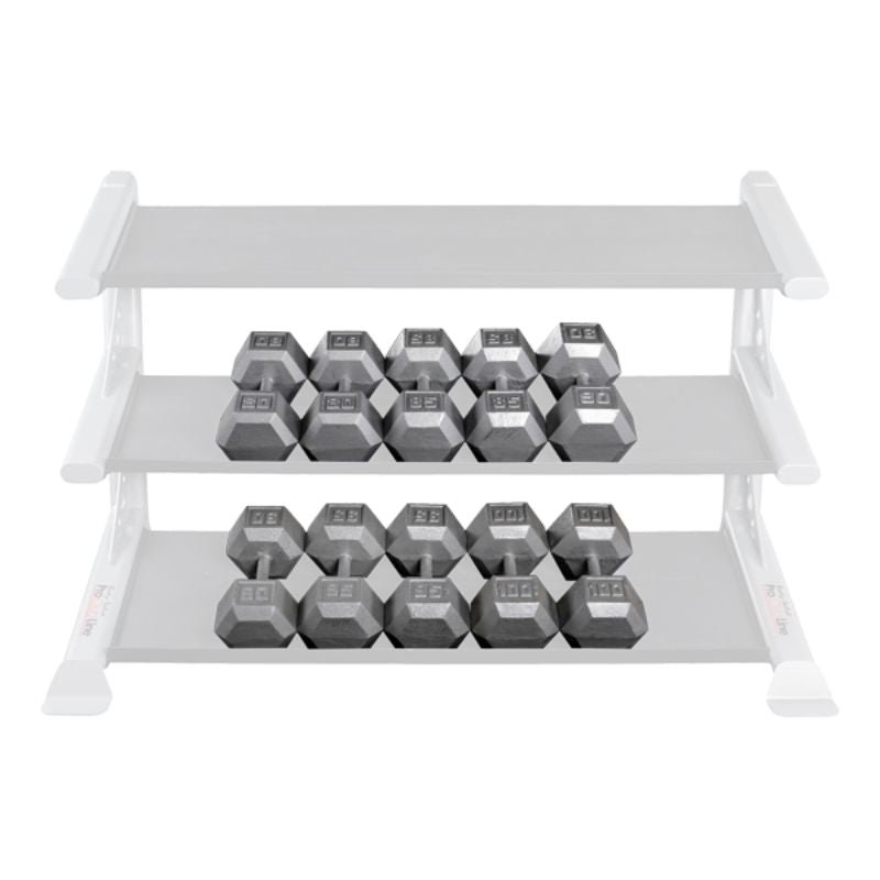 Body Solid SDS Grey Hex Dumbbell Sets Dumbbells with 3 Tier Dumbbell Rack