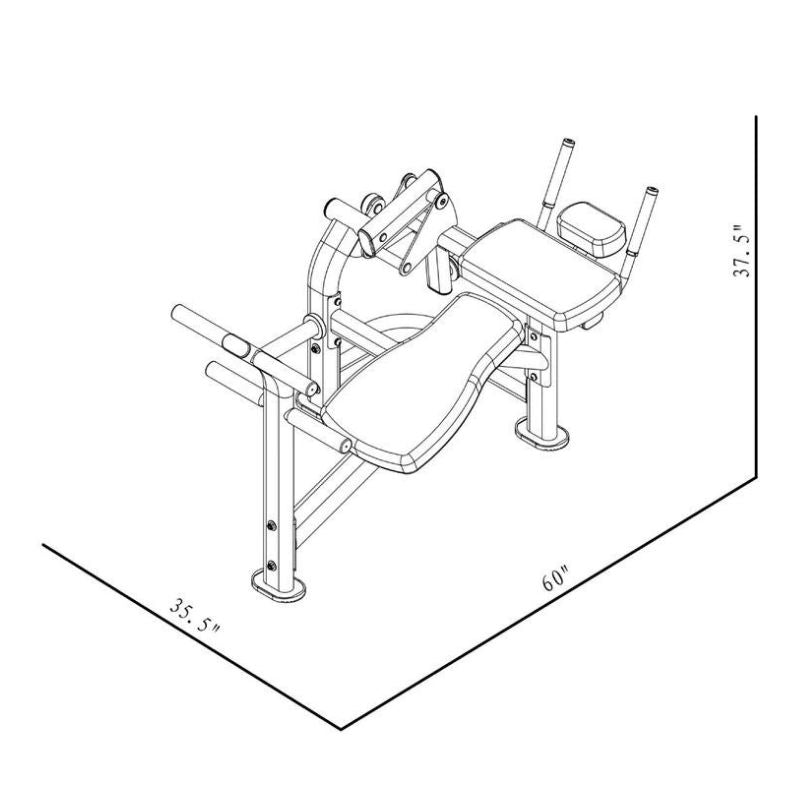 Bodykore Plate Loaded Ab Bench G208 Dimensions