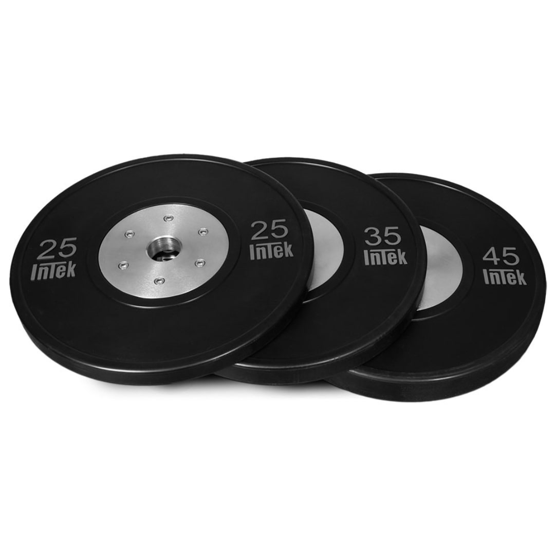 Intek Bravo Series Rubber Bumper Plates Black in Set