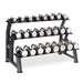 CHROME BEAUTY-GRIP _ TWELVE PAIR Pack 2.5-30lbs with 3 Tier Rack