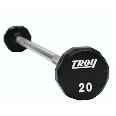 COMMPAC-TSBU110 Troy 12-Sided Urethane Straight Barbell with Rack 20 lb