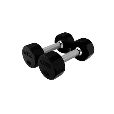 COMMPAC-TSDR50 TROY 5-50lb Rubber Encased 12 - Sided Dumbbell 10lb Pair