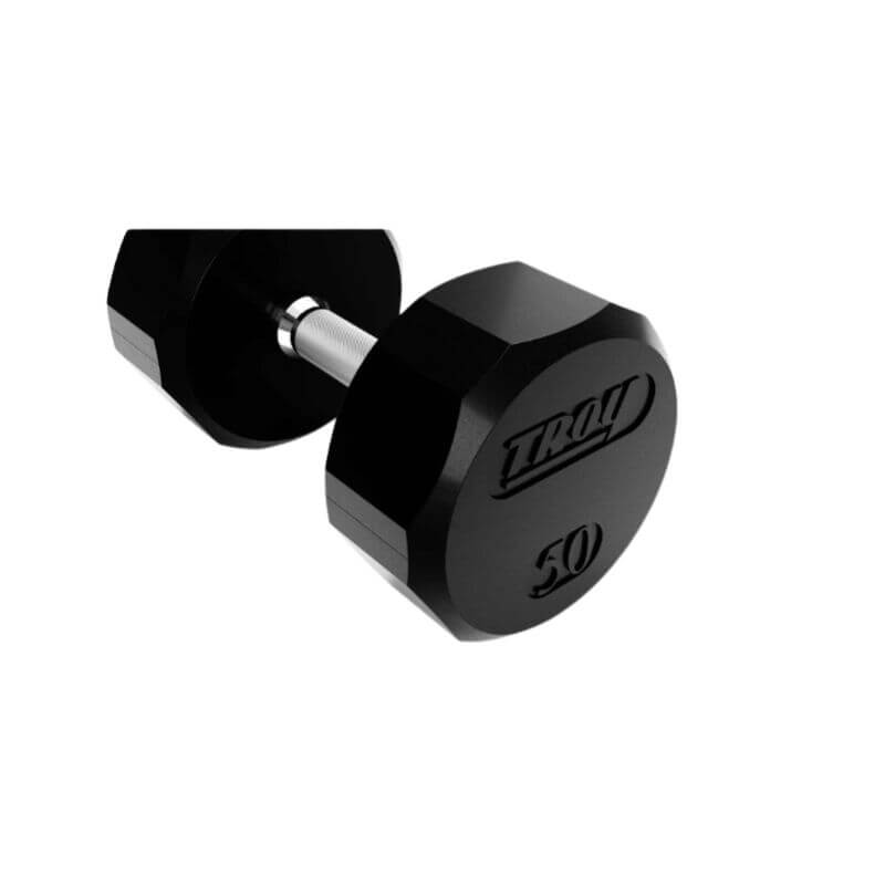 COMMPAC-TSDR50 TROY 5-50lb Rubber Encased 12 - Sided Dumbbell 50lb