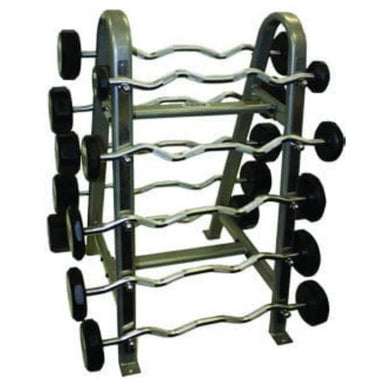 COMMPAC-TZBU110 TROY 12-Sided Urethane Fixed Curl Barbell Set with Rack