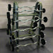 COMMPAC-TZBU110 TROY 12-Sided Urethane Fixed Curl Barbell Set with Rack