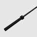 Close up details of Troy Barbell 7' Olympic Bar in Black Finish