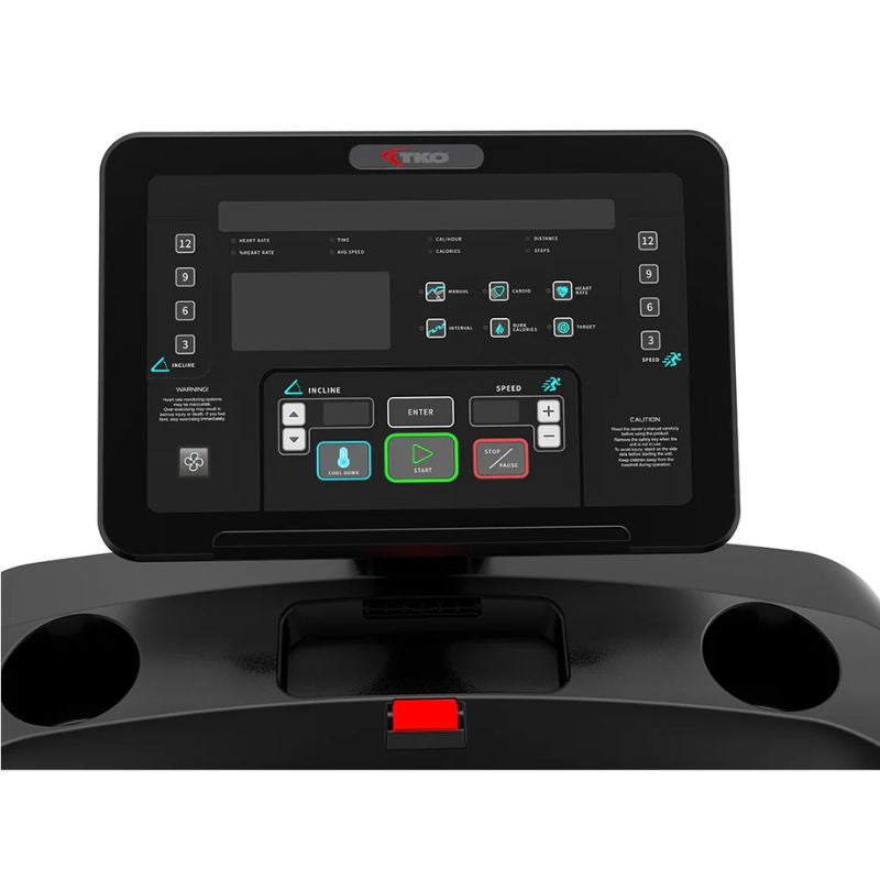 Close up details of LED Console of TKO Strength Cardio Treadmill with LED Screen - 7T-LED
