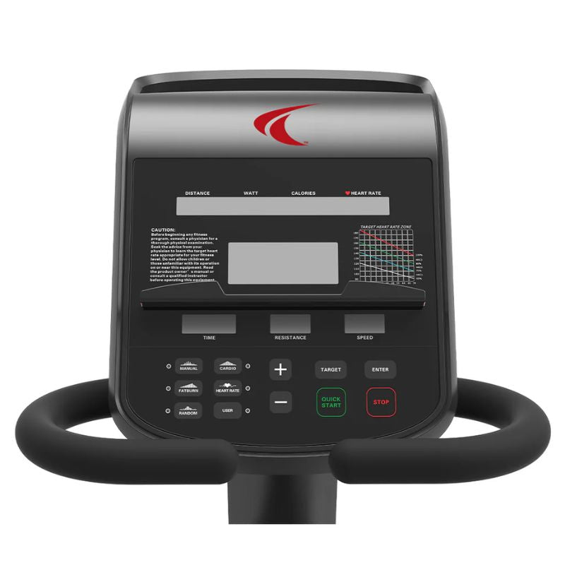 Close up details of LED Screen of TKO Strength Cardio Recumbent Bike - 7RB-LED