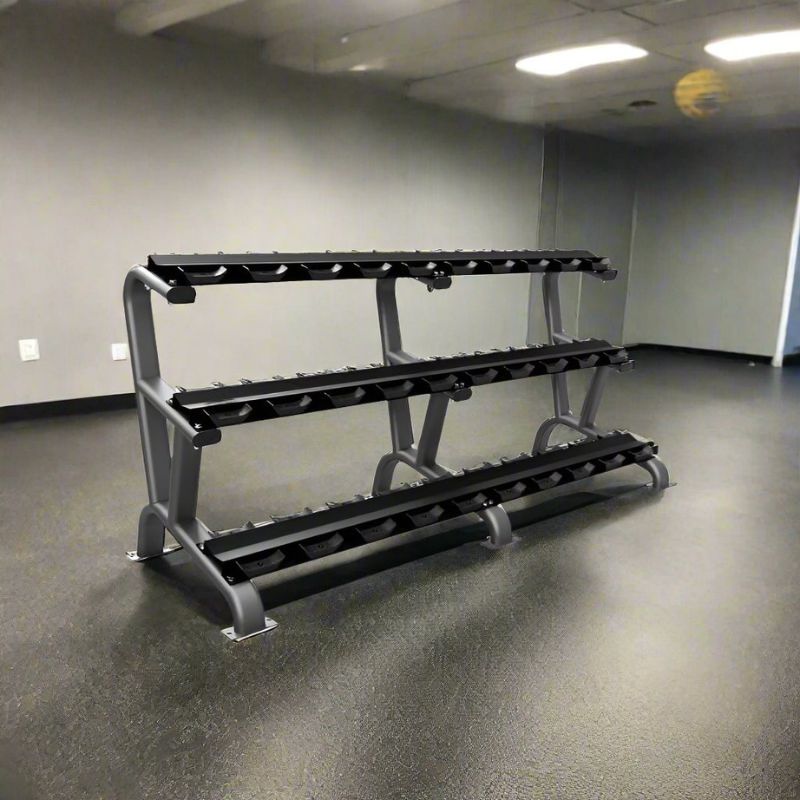 TROY DR-15 3 Tier 15 Pair Dumbbell Saddle Rack | Commercial Dumbbell ...