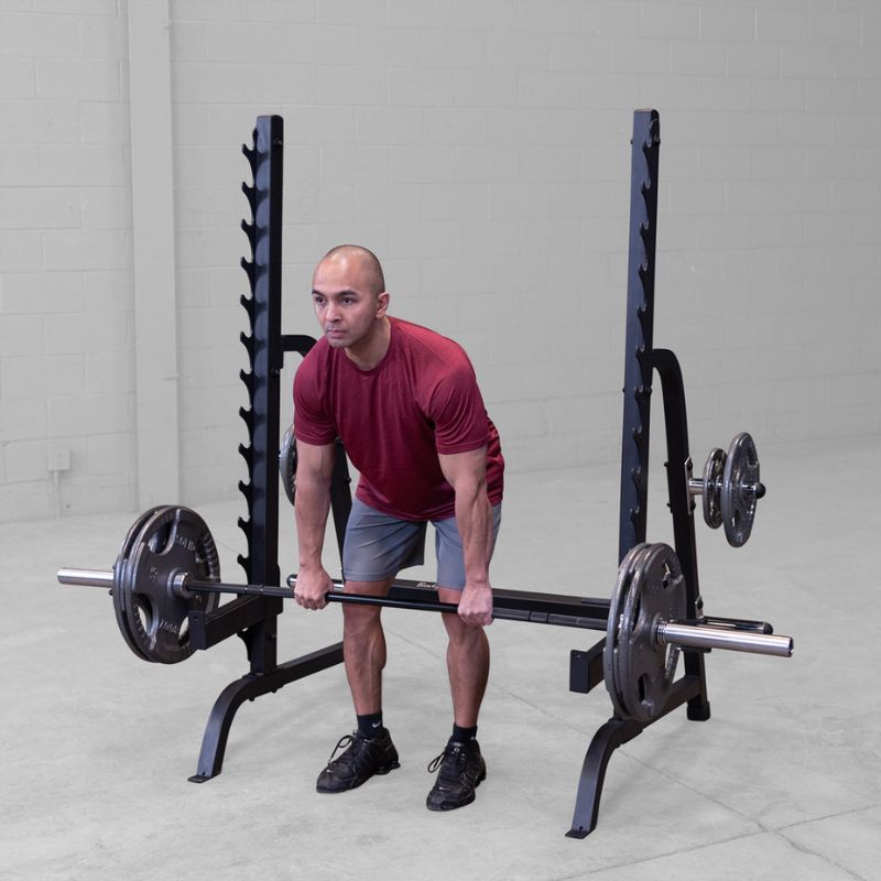 Deadlift using Body-Solid GPR370B Olympic Multi Press Rack