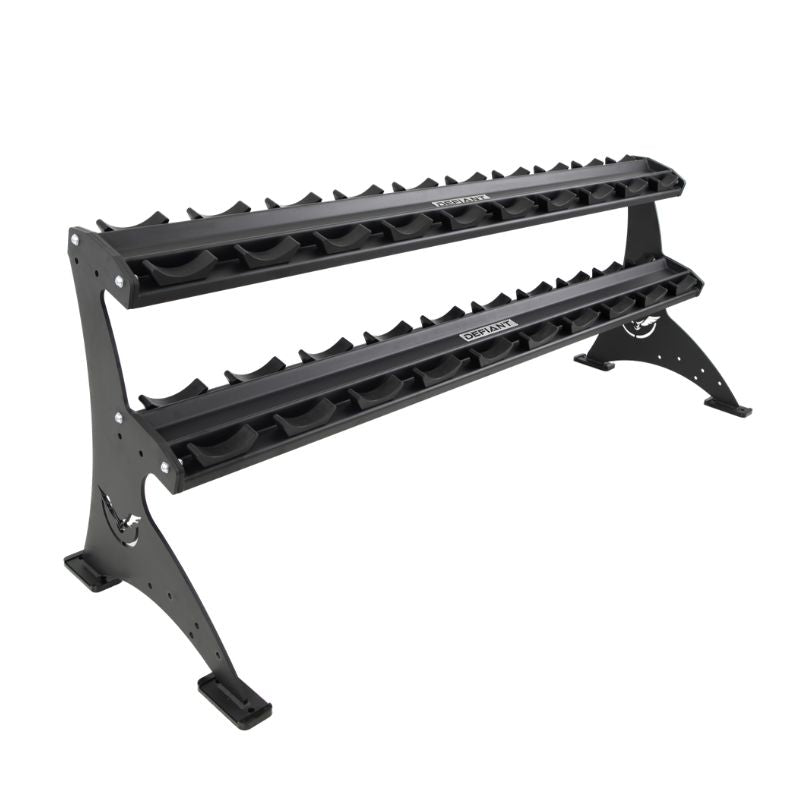 Defiant Strength 2 Tier Adjustable Saddle Rack - DS-953SR Angled View
