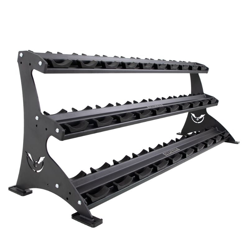 Defiant Strength 3 Tier Adjustable Saddle Rack - DS-954TT Angled View