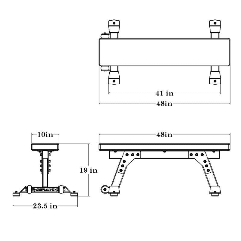 Defiant Strength Flat Weight Bench – DS-938 Dimensions
