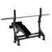 Defiant Strength Olympic Decline Bench Press with Plate Storage – DS-945 Back Angled View