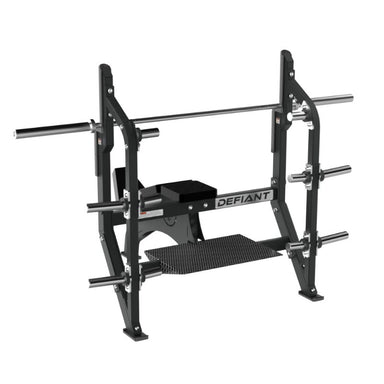 Defiant Strength Olympic Incline Bench Press with Plate Storage – DS-944 Back Angled View