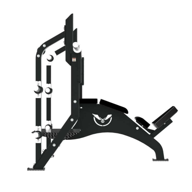Defiant Strength Olympic Incline Bench Press with Plate Storage – DS-944 Side View
