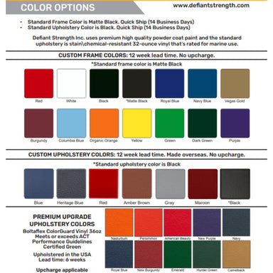 Defiant Strength Plate Loaded Machines Color Options
