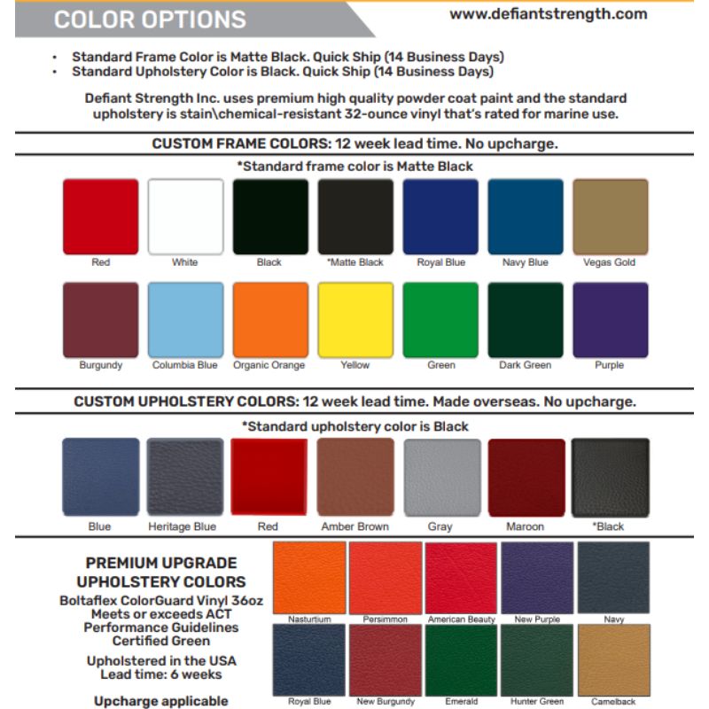 Defiant Strength Plate Loaded Machines Color Options