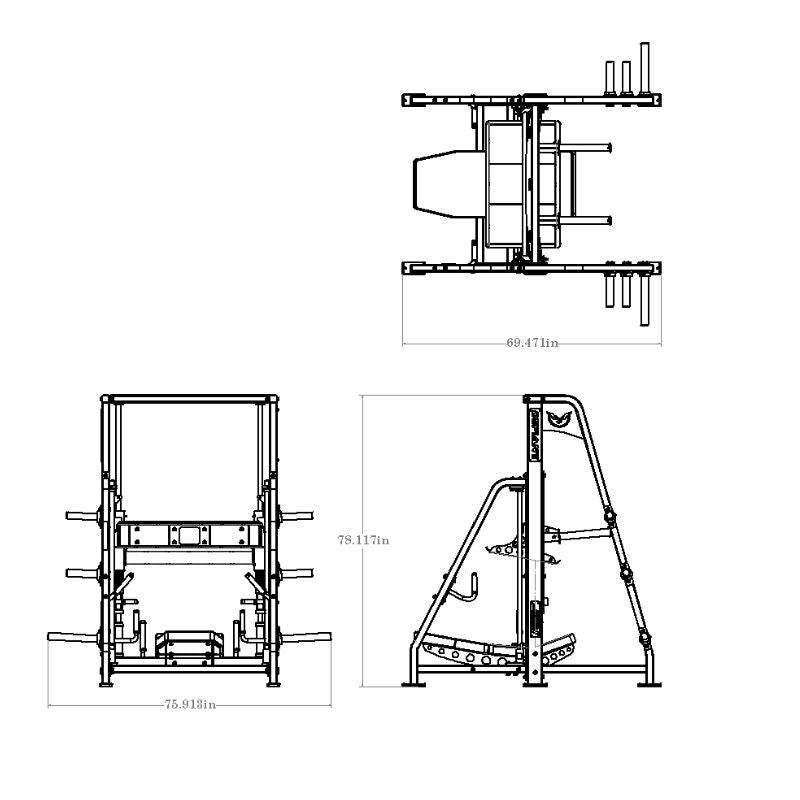 Defiant Strength Plate Loaded Vertical Leg Press – DS-931 Dimensions