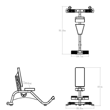 Defiant Strength Seated Utility Bench – DS-949 Dimensions