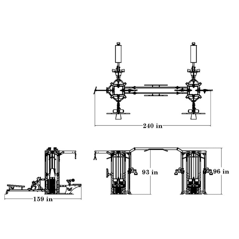 Defiant Strength 8-Stack Multi-Station - MS-8 Dimensions