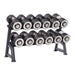 Eclipse Pro Style Dumbbell Set 105lb – 130lb with 2 Tier Rack