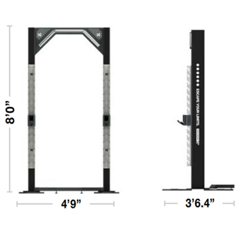 Escape Fitness FREESTANDING MONO Squat Frame - OFPSQ12 Dimensions