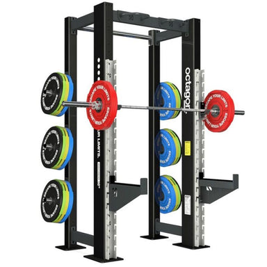 Escape Fitness Half Box Squat Frame - OFPSQ10 Main Display with Bars and Plates