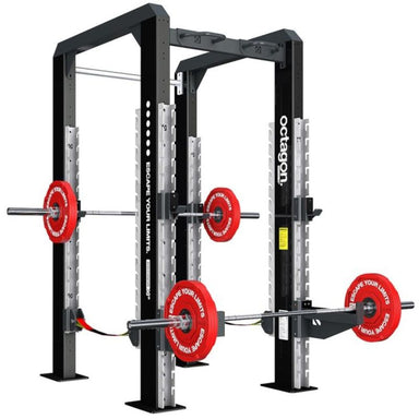 Escape Fitness WOD BOX Squat Frame - OFPSQ13 Main Display with Barr and Weight Plates