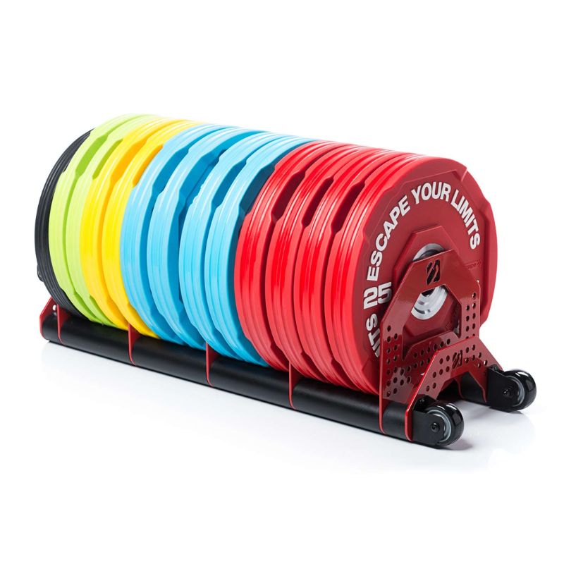 Escape Fitness Elite Urethane Bumper Plates Set with Rack