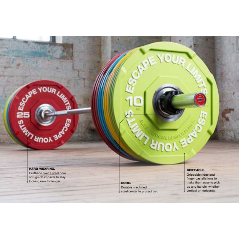 Escape Fitness Elite Urethane Bumper Plates Features