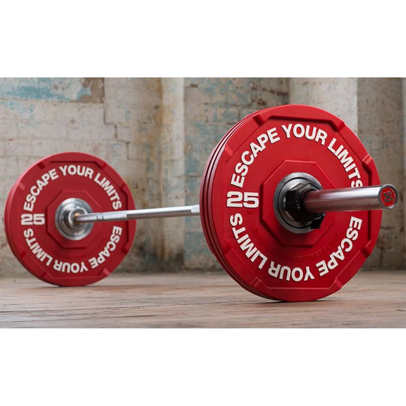 Escape Fitness Elite Urethane Bumper Plates With Bars and Collars inside Gym