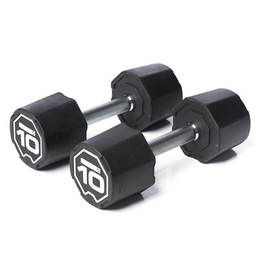 Escape Fitness Nucleus Rubber SBX Dumbbells 10 lb on a white background